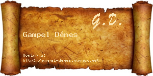 Gampel Dénes névjegykártya